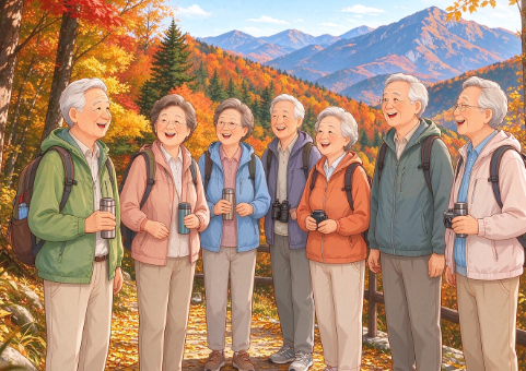 重阳节，我院退休老同志“打卡”伏羲山！赏秋、喂萌宠、唠家常，一样不少